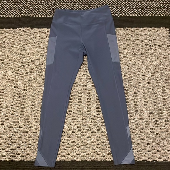 Mondetta Mesh Panel Leggings Women’s Small Blue Side Pockets Yoga Run Athleisure - Picture 1 of 5